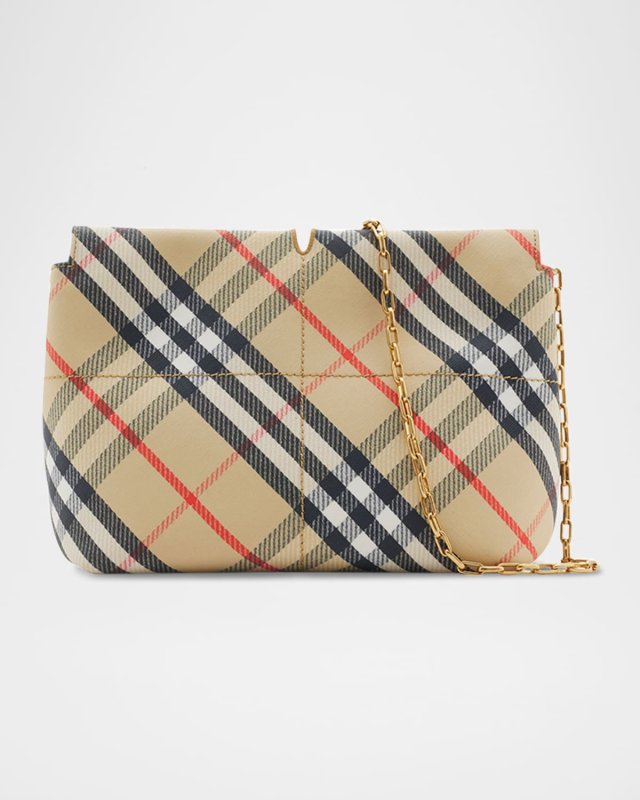 Snip Small Check Clutch Bag with Chain